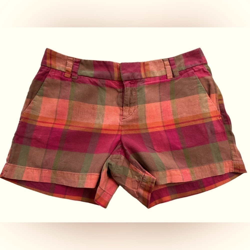 The Loft women’s walking shorts, pink plaid‎